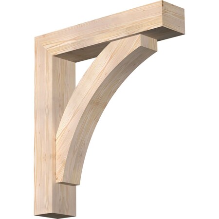 Ekena Millwork Thorton Block Smooth Bracket w/ Offset Brace, Douglas Fir, 7 1/2"W x 36"D x 40"H BKT0806X36X40THR05SDF